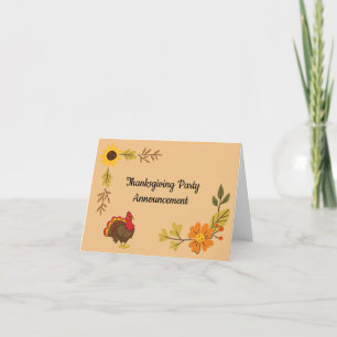 Cute Cartoon Turkey   Personalise  Announcement