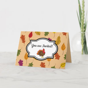 Cute Cartoon Turkey Personalise Invitation
