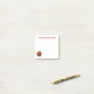 Cute Cartoon Turkey Post-it Notes