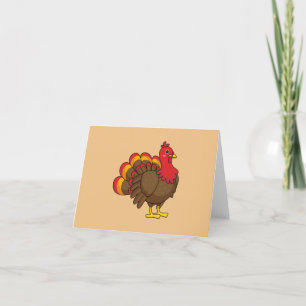 Cute Cartoon Turkey Thank You Card