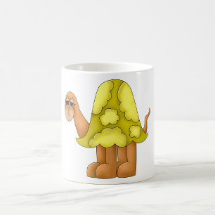Cute Cartoon Turtle with Puffy Green Shell Coffee Mug