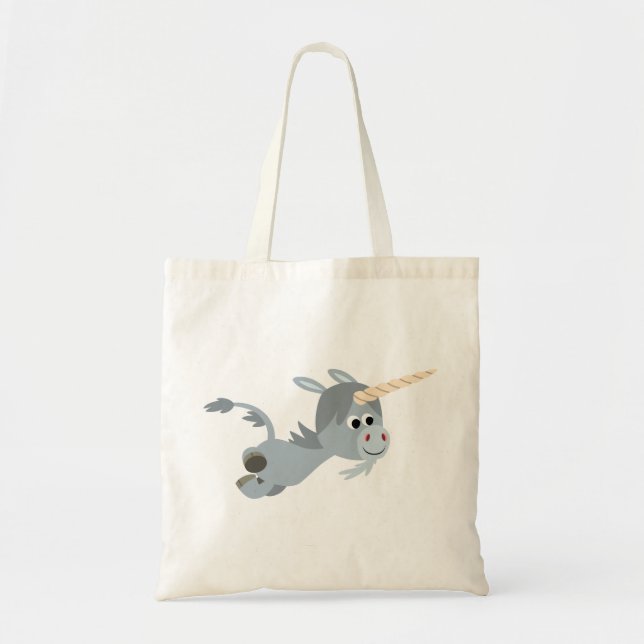 Cute Cartoon Unicorn In A Hurry Bag (Front)