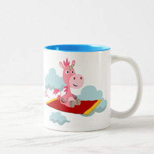 Cute Cartoon Unicorn's Magic Carpet Ride Mug