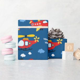Cute Cartoon Vehicles Pattern Wrapping Paper