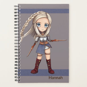 Cute Cartoon Viking Girl Personalised  Planner