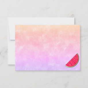 Cute Cartoon Watermelon Watercolor Custom Blank Card