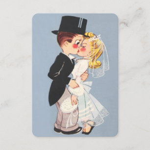 Cute cartoon wedding couple invitation