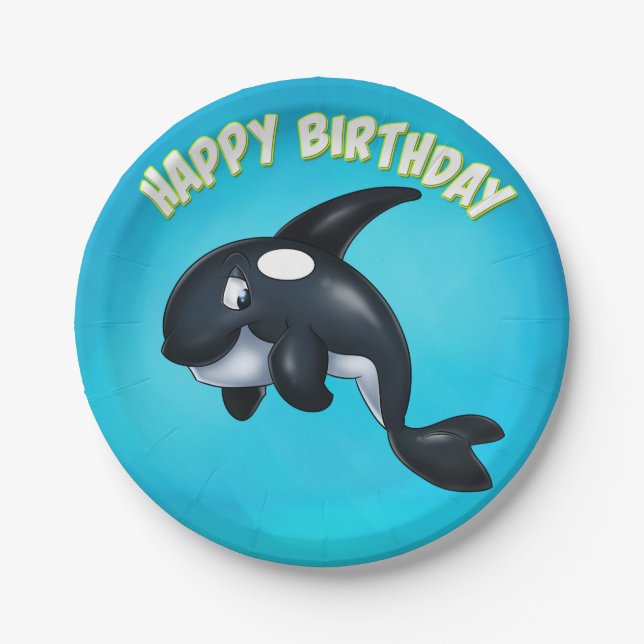 Cute cartoon whale paper plate (Front)