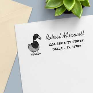 Cute Cartoon Wild Mallard Duck Return Address Self-inking Stamp