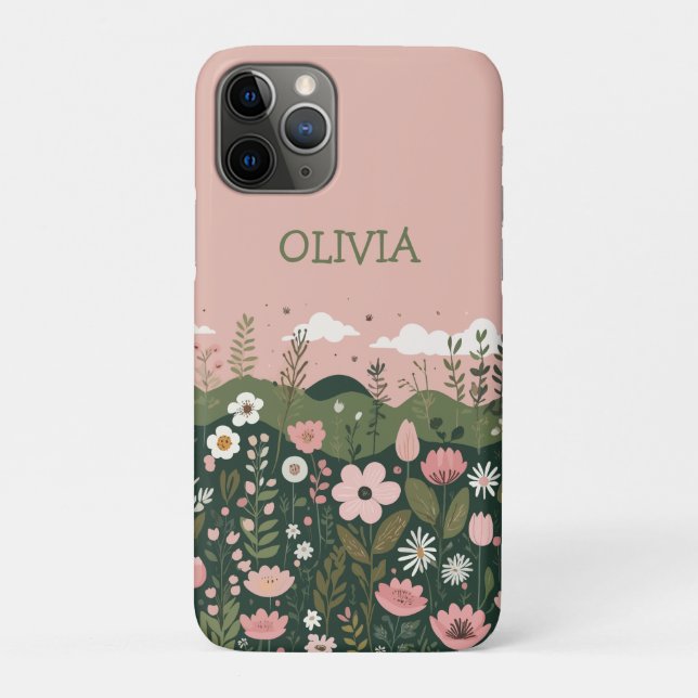 Cute Cartoon Wildflowers Floral Personalised  Case-Mate iPhone Case (Back)