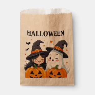 Cute Cartoon Witch and Ghost Halloween Favour Bag