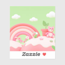 Cute Cartoon Wonderland: Custom Cut Vinyl Sticker