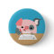 Cute Cartoon Writing Pig Women Button Badge