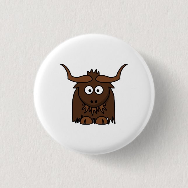 Cute Cartoon Yak 3 Cm Round Badge (Front)