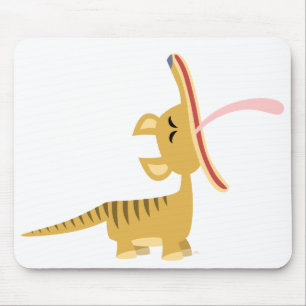 Cute Cartoon Yawning Thylacine Mousepad