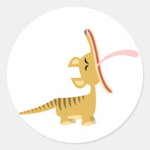 Cute Cartoon Yawning Thylacine Sticker