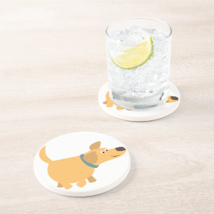 Cute Cartoon Yellow Labrador Coaster