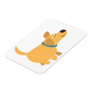 Cute Cartoon Yellow Labrador Flexible Magnet