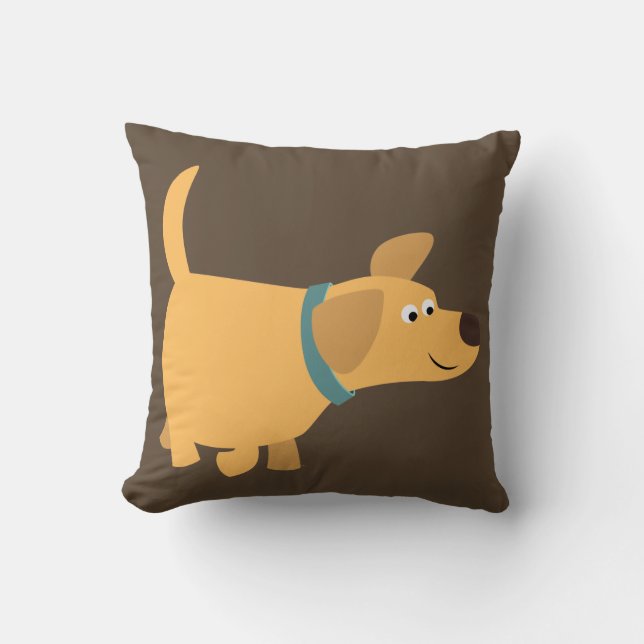 Cute Cartoon Yellow Labrador Pillow (Front)