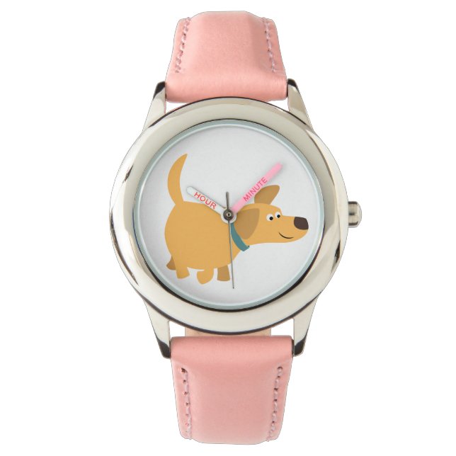 Cute Cartoon Yellow Labrador Watch (Front)