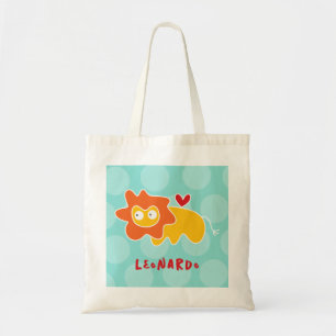Cute Cartoon Yellow Lion Love Fun Dots Boy Kids Tote Bag