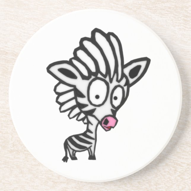 Cute Cartoon Zebra Coaster (Front)