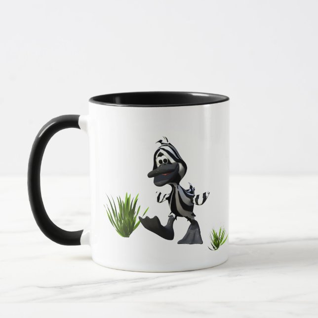Cute Cartoon Zebra Duck Mug (Left)