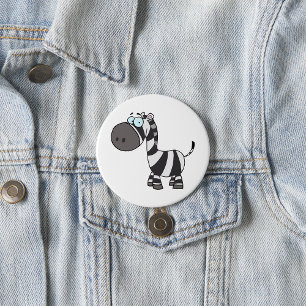 Cute Cartoon Zebra Funny Animal Character 7.5 Cm Round Badge
