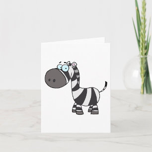 Cute Cartoon Zebra Funny Animal Character Card