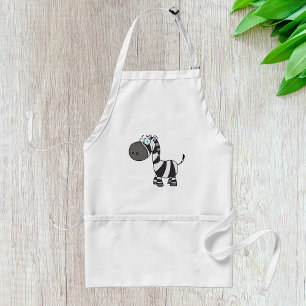 Cute Cartoon Zebra Funny Animal Character Standard Apron