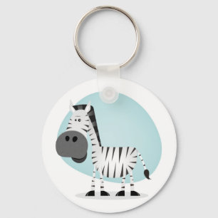 Cute Cartoon Zebra Key Ring