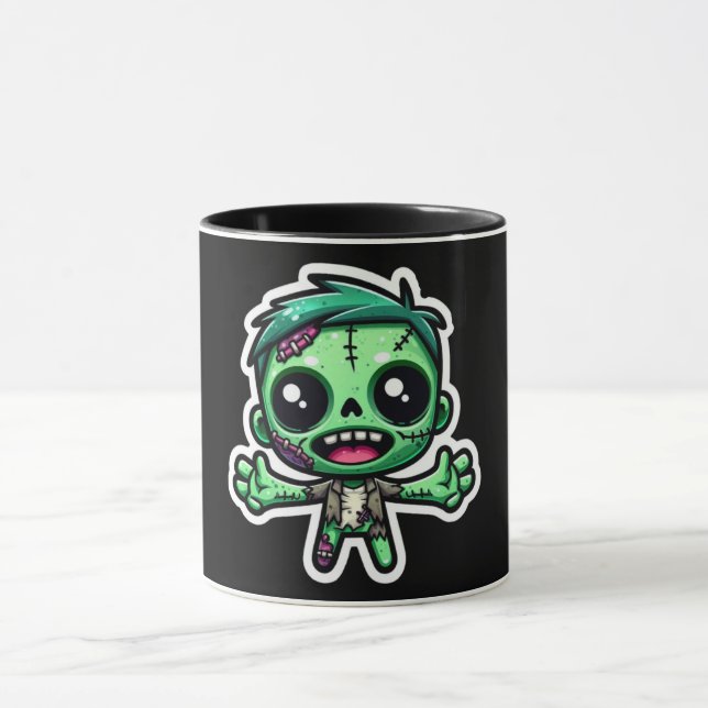 Cute, cartoon zombie  mug (Center)