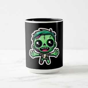 Cute, cartoon zombie mug