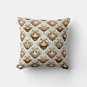 Cute, cartoonish bee cushion