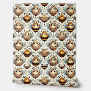 Cute, cartoonish bee wallpaper