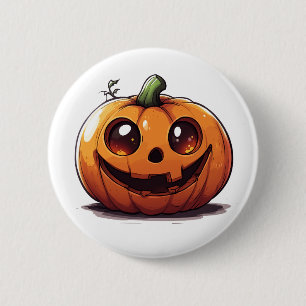 Cute carved Halloween pumpkin cartoon design 6 Cm Round Badge