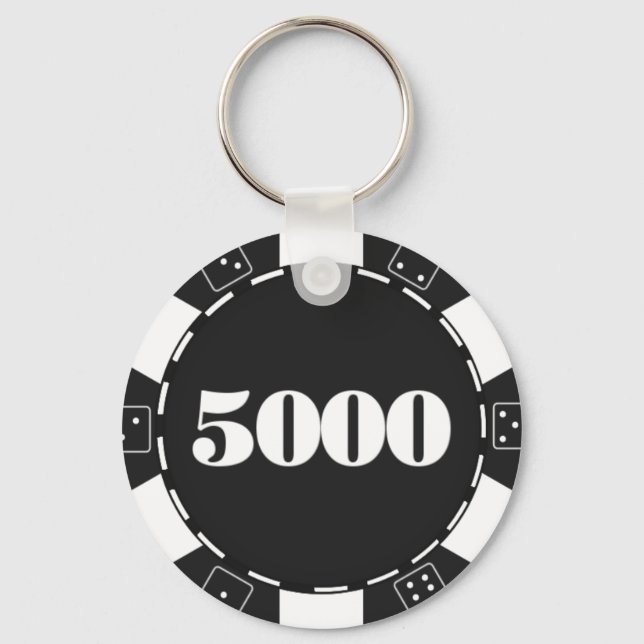 Cute casino chip gambling lovers key ring (Front)