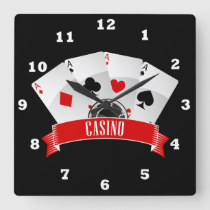 Cute Casino gambling cards decor clock