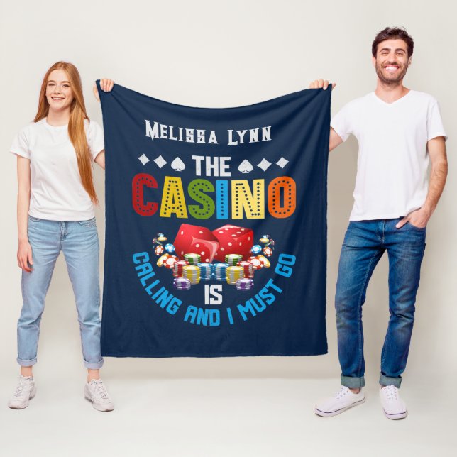 cute Casino lovers add name Fleece Blanket (In Situ)