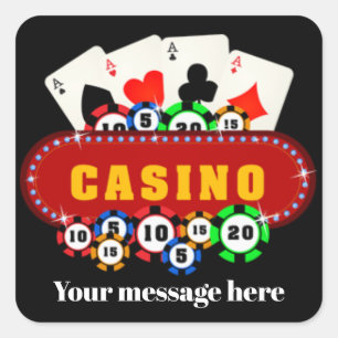 Cute Casino party add message sticker