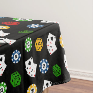 Cute Casino tiled pattern party tablecloth