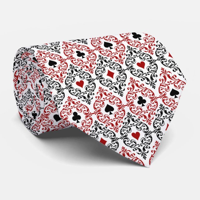 cute Casino tiled pattern Tie (Rolled)