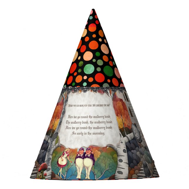 Cute Castle Alice Lewis Carroll Dots Party Hat (Front)