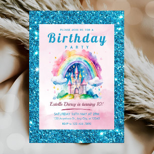 Cute Castle Girls Birthday Invitation