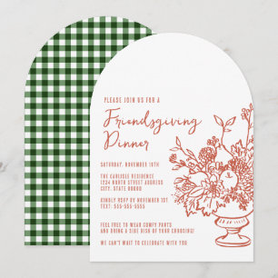 Cute Casual Friendsgiving Dinner Celebration Invitation