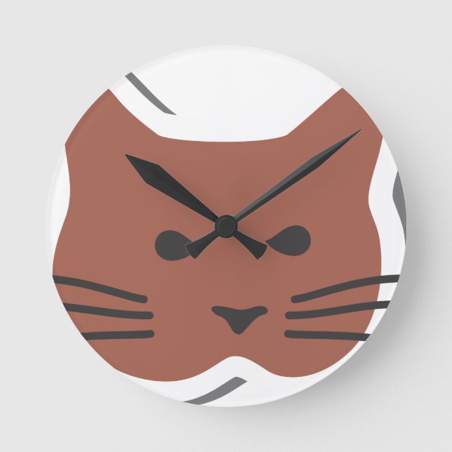 Cute Cat 2 Round Clock (Front)