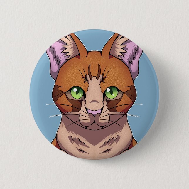 Cute Cat 6 Cm Round Badge (Front)