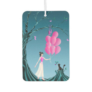 Cute Cat and Ballerina Midnight Tree Car Air Freshener