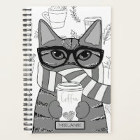 Cute Cat and Coffee Lover Personalised