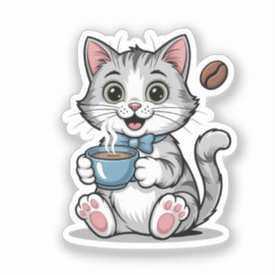 Cute Cat and Coffee Morning Vibes for Cat Lovers